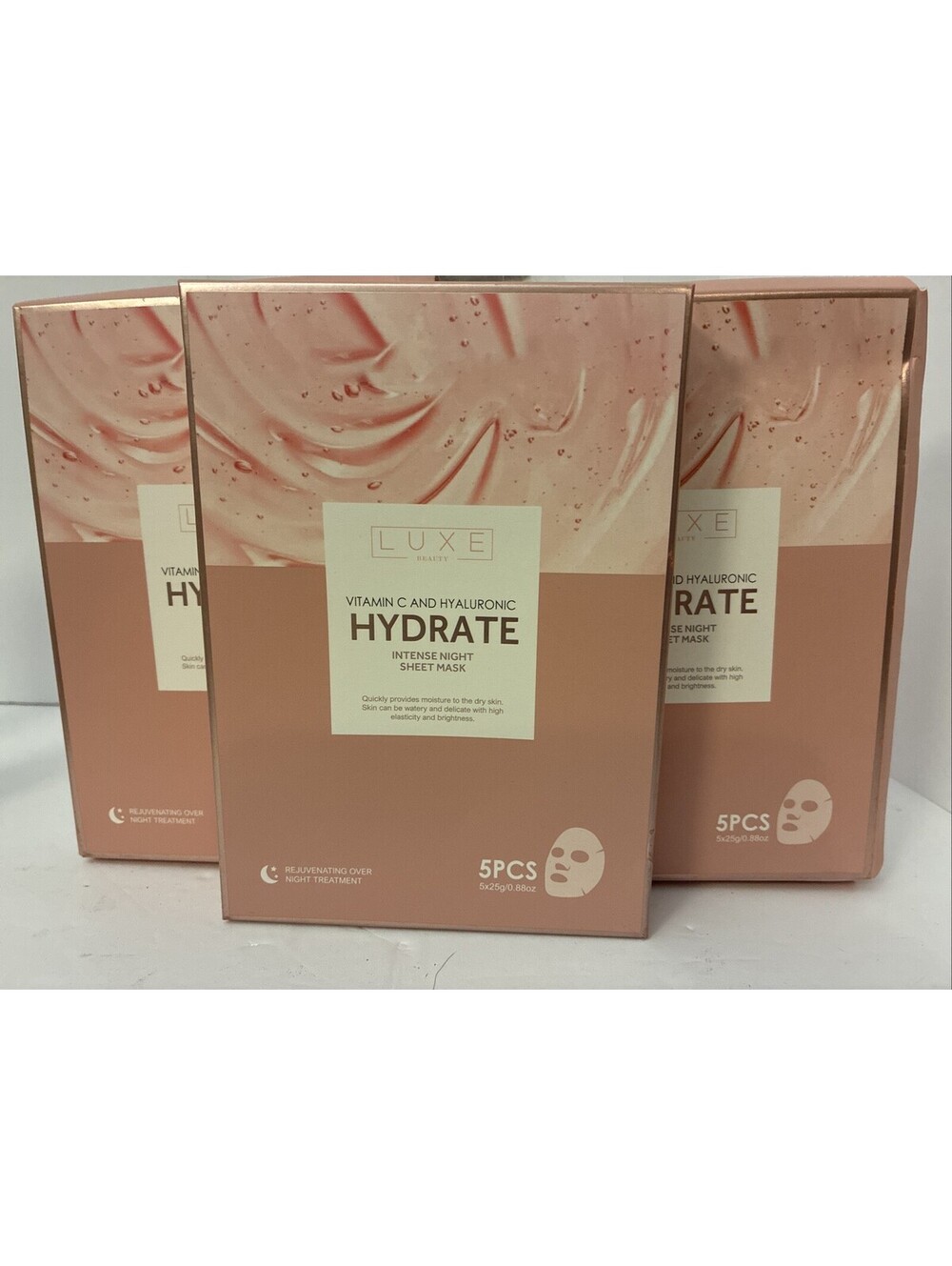 Luxe Vitamin C And Hyaluronic Hydrate Intense Night Sleep Mask 5masks/box 3boxes